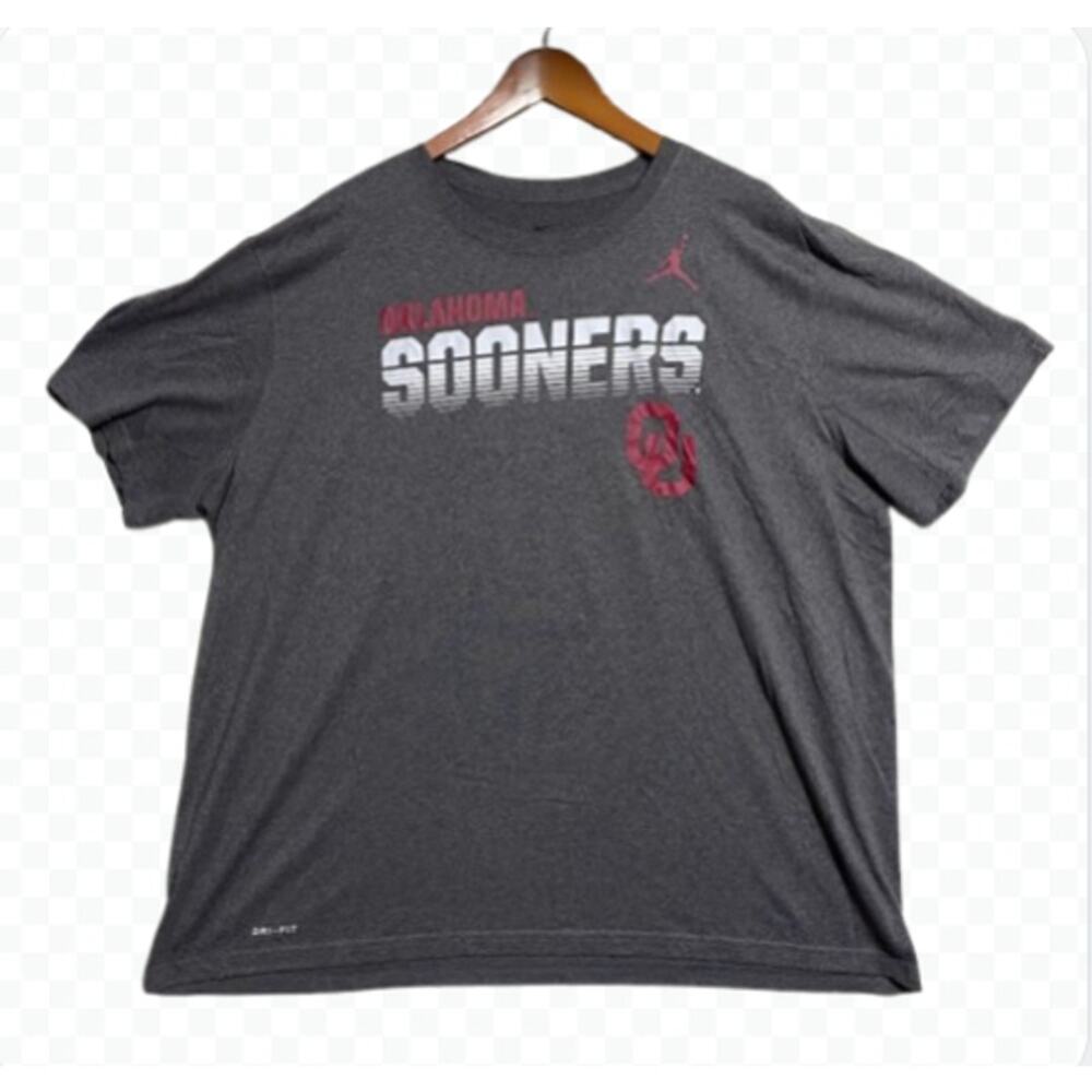 Nike‎ Jordan Oklahoma Sooners Dri-FIT T-Shirt Gray Performance Tee - Size 2XL